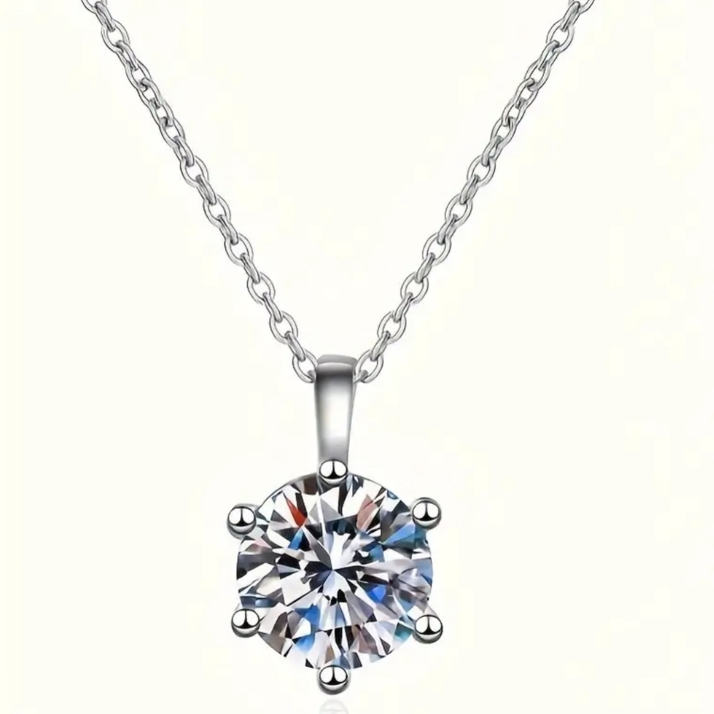 18k gold Plated 2ct Moissanite Pendant Necklace